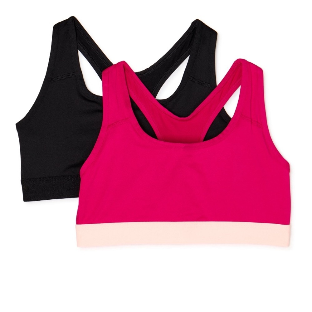 Athletic Works Girls Sports Bra, 2 Pack, Size 32 or Medium